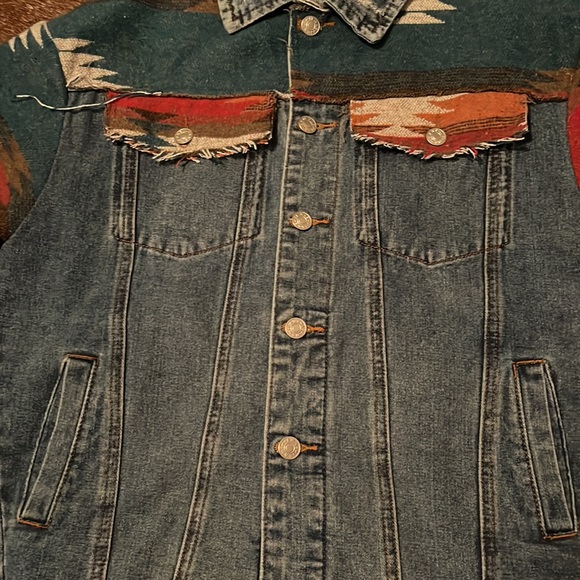 Denim Aztec Shacket - Picture 4 of 6